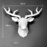 Home Statue Decoration Accessories 34x28x14cm Vintage Antelope Head Abstract Sculpture Room Wall Decor Resin Deer Head Statues