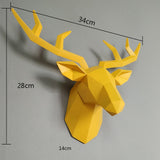 Home Statue Decoration Accessories 34x28x14cm Vintage Antelope Head Abstract Sculpture Room Wall Decor Resin Deer Head Statues