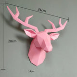 Home Statue Decoration Accessories 34x28x14cm Vintage Antelope Head Abstract Sculpture Room Wall Decor Resin Deer Head Statues
