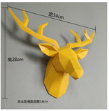 Tamaño grande 4 colores disponibles nueva geometría 3D Animal cabeza de ciervo decoración de pared cabeza resina decoración de pared regalo de navidad regalo creativo