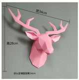 Tamaño grande 4 colores disponibles nueva geometría 3D Animal cabeza de ciervo decoración de pared cabeza resina decoración de pared regalo de navidad regalo creativo