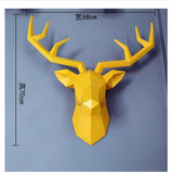 Tamaño grande 4 colores disponibles nueva geometría 3D Animal cabeza de ciervo decoración de pared cabeza resina decoración de pared regalo de navidad regalo creativo
