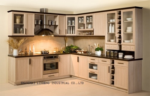 Modern solid wood  kitchen cabinet (LH-SW008)