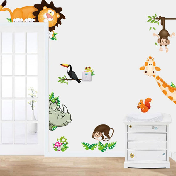 2015 Jungle Animal Kids Baby Nursery Child Home Decor Mural Wall Sticker Decal - Architecture Autocad Blocks,CAD Details,CAD Drawings,3D Models,PSD,Vector,Sketchup Download