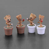 Mini Baby Groot Flowerpot Figure Collection Miniature Model Toy for Home Office Table Decoration Kids Gifts