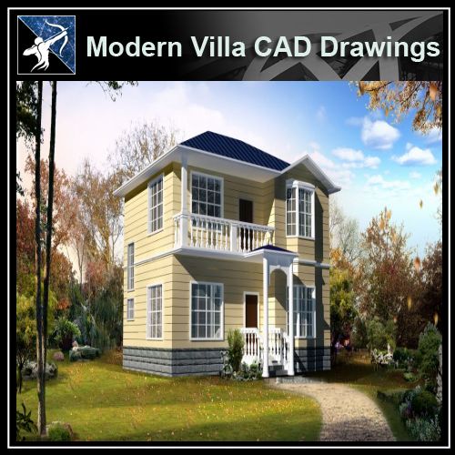 ★Modern Villa CAD Plan,Elevation Drawings Download V.12 - Architecture Autocad Blocks,CAD Details,CAD Drawings,3D Models,PSD,Vector,Sketchup Download