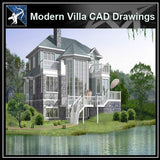 ★Modern Villa CAD Plan,Elevation Drawings Download V.18 - Architecture Autocad Blocks,CAD Details,CAD Drawings,3D Models,PSD,Vector,Sketchup Download