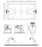 【Architecture CAD Projects】Basketball field CAD plans ,CAD Blocks - Architecture Autocad Blocks,CAD Details,CAD Drawings,3D Models,PSD,Vector,Sketchup Download