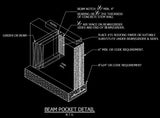 ★Free CAD Details-Beam Pocket Detail (Iso) - Architecture Autocad Blocks,CAD Details,CAD Drawings,3D Models,PSD,Vector,Sketchup Download