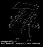 ★Free CAD Details-Truss & Rafter Connections (Iso) - Architecture Autocad Blocks,CAD Details,CAD Drawings,3D Models,PSD,Vector,Sketchup Download