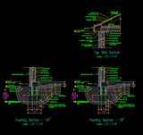 【Architecture Details】Wall Footing Section - Architecture Autocad Blocks,CAD Details,CAD Drawings,3D Models,PSD,Vector,Sketchup Download