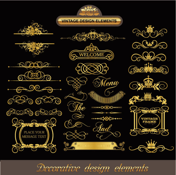★Best Vintage Design EPS cliparts collection V23,elegant design,vintage pattern,vector,eps,vintage design
