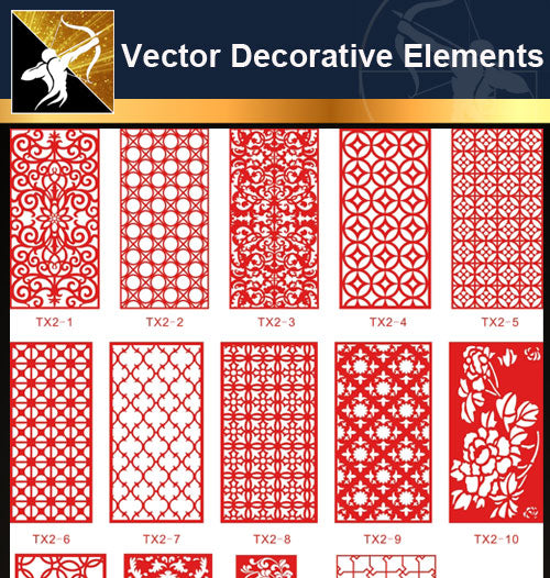★Free Vector Decoration Design Elements V.5-Download Illustration AI Vector Files - Architecture Autocad Blocks,CAD Details,CAD Drawings,3D Models,PSD,Vector,Sketchup Download