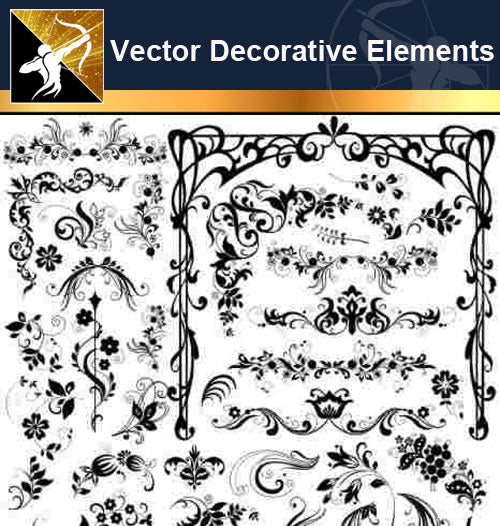 ★Free Vector Decoration Design Elements V.8-Download Illustration AI Vector Files - Architecture Autocad Blocks,CAD Details,CAD Drawings,3D Models,PSD,Vector,Sketchup Download