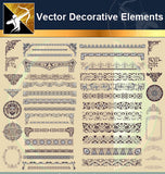 ★Vector Decoration Design Elements V.11-Download Illustration AI Vector Files - Architecture Autocad Blocks,CAD Details,CAD Drawings,3D Models,PSD,Vector,Sketchup Download