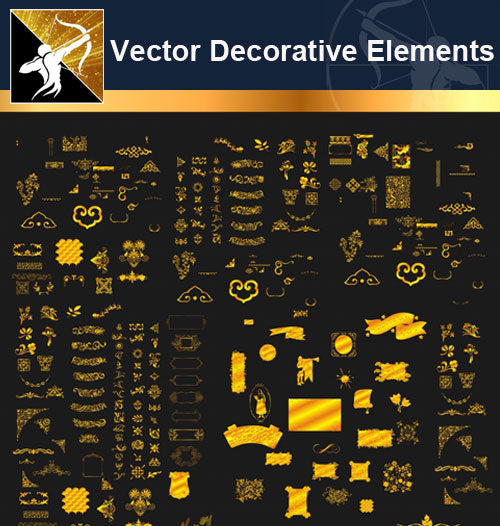 ★Vector Decoration Design Elements V.12-Download Illustration AI Vector Files - Architecture Autocad Blocks,CAD Details,CAD Drawings,3D Models,PSD,Vector,Sketchup Download