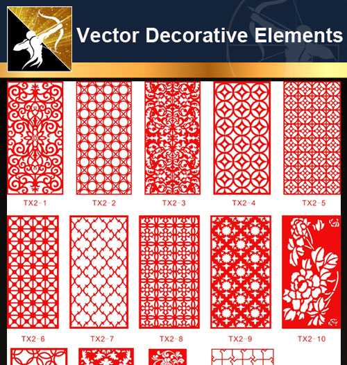 ★Free Vector Decoration Design Elements V.15-Download Illustration AI Vector Files - Architecture Autocad Blocks,CAD Details,CAD Drawings,3D Models,PSD,Vector,Sketchup Download